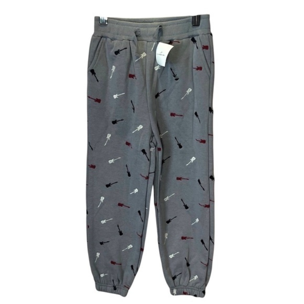 New Liam & James Boys Embroidered Guitar Gray Sweatpants Joggers Size 5T NWT